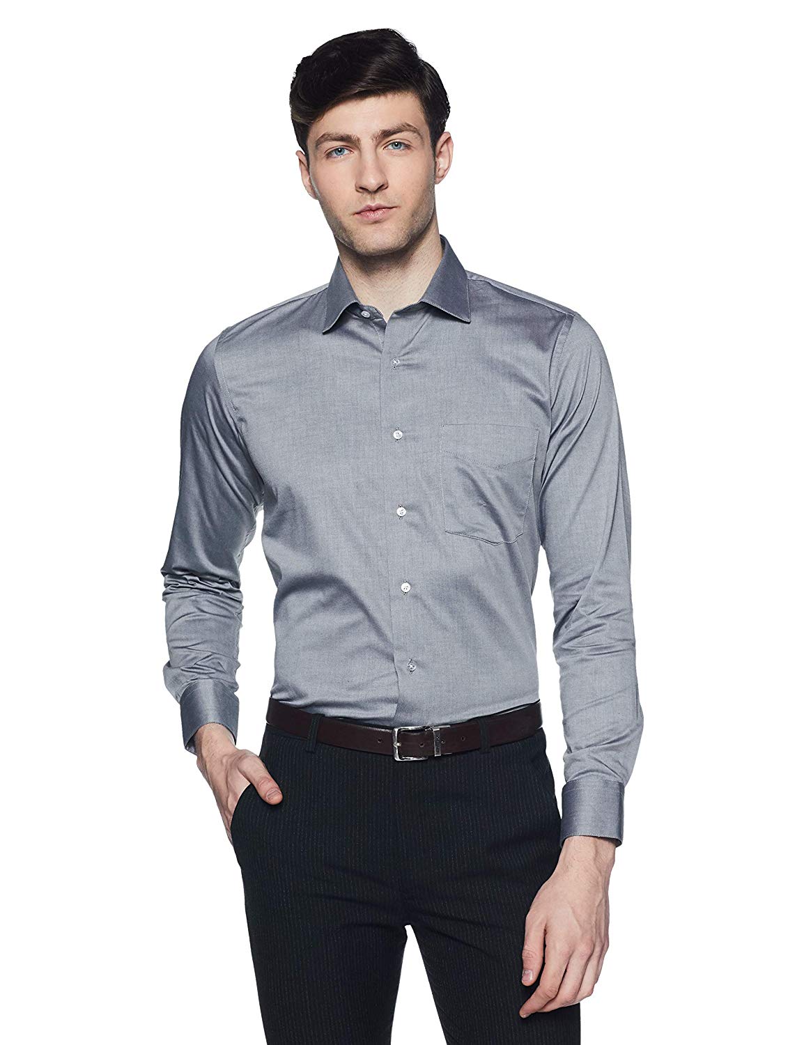 Van Heusen Men's Solid Slim Fit Formal Shirt - Guys World